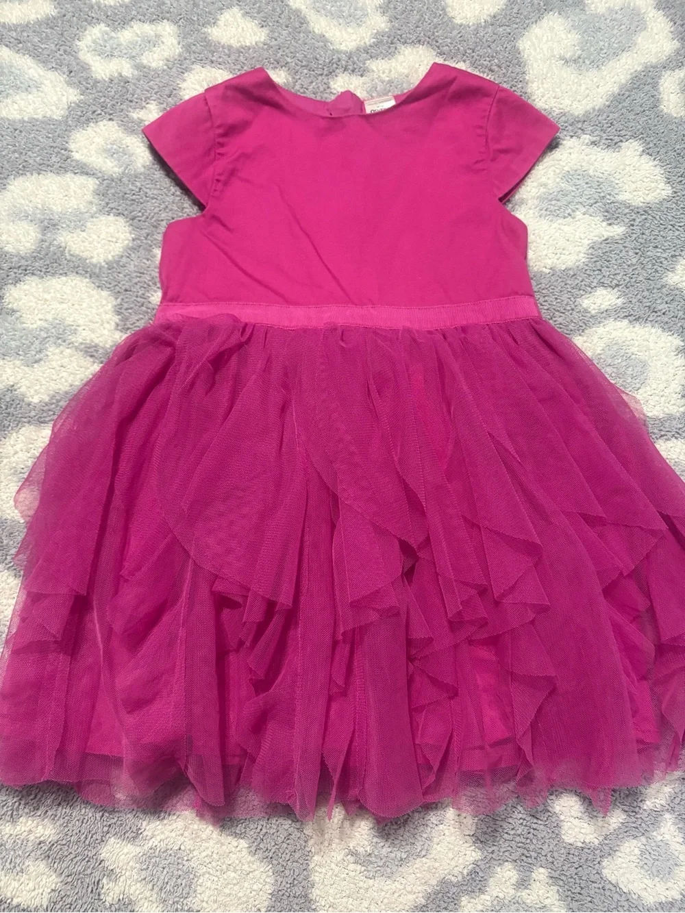 OshKosh B’Gosh Hot Pink Cotton Dress with Tulle Skirt 3T
